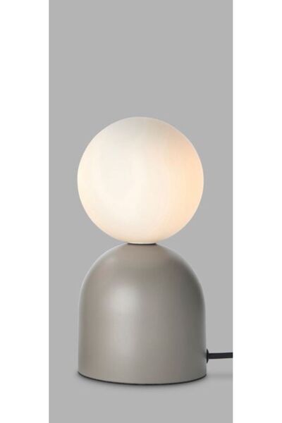 ASR Gri Başucu Abajur Küre Masa Üstü Gece Lambası Kablolu 1 Adet Aydınlatma