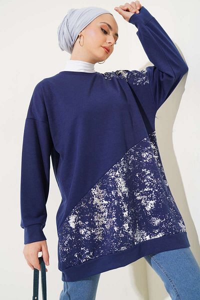 VOLT CLOTHİNG Дамска туника с детайли на листа