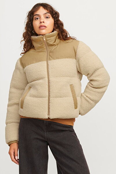 Jack & Jones Γυναικείο Φουσκωτό Μπουφάν Τέντι με Ψηλό Γιακά - Λίζα