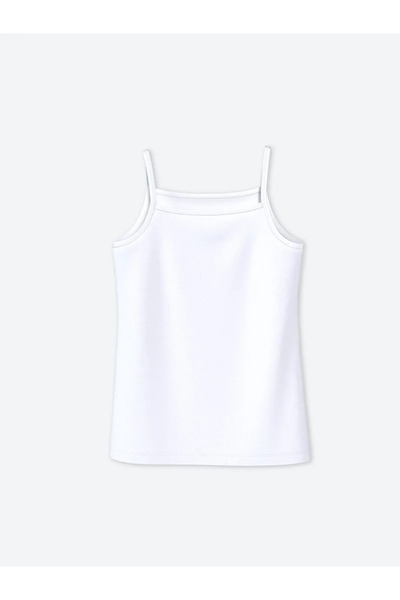 LC Waikiki LCW Kids Beyaz Kare Yaka Kız Çocuk Atlet 2'li