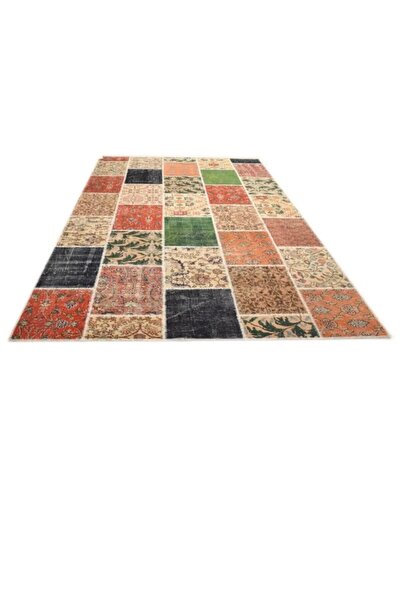 Madalyon halı Patchwork El Dokuma Anadolu Kilim Naturel
