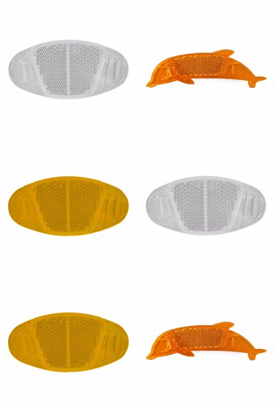 Cin Bisiklet Jant Reflektör Seti - Yunus - Sarı - Beyaz - (6 adet)