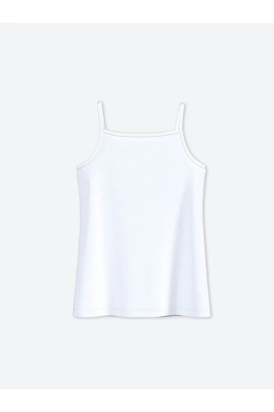 LC Waikiki LCW Kids Beyaz Kare Yaka Kız Çocuk Atlet 2'li