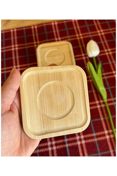 stilsenin34 6 Pieces Bamboo Tea Plate Coaster Square - Cup Coaster - Cup Coaster
