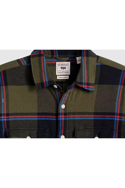 Levi's Πουκάμισο JACKSON WORKER HUCK PLAID OLIVE - Νυχτερινό Μοντέλο P