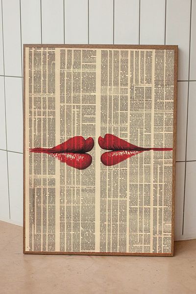 Taranist Poster Newspaper Print Lips Lips