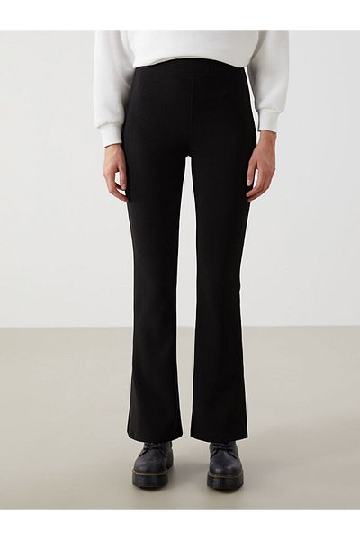 LC Waikiki Lcw Modest Black Women's Leggings Pants with Elastic Waist