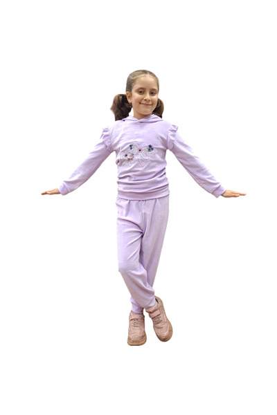 Tosyalı Burak Bebe Kız Çocuk Nakışlı Kadife Alt-Üst Takım
