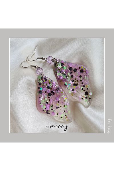 by Merry Fairycore Fairy Earrings - Butterfly and Wing Pattern Resin Earrings