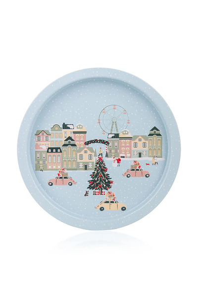 LC Waikiki Mavi YIlbaşı Temalı Yuvarlak Tepsi 25 Cm