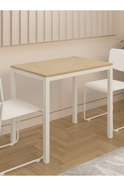 NEATS Safir Meşe Mutfak Masası, 60x88, Küçük Yemek Masası, Metal Ayaklı Mutfa...