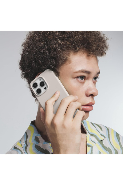 Merwish Apple iPhone 13 Pro Compatible Logo Embossed Velvet Launch Silicone Case Cover Stone