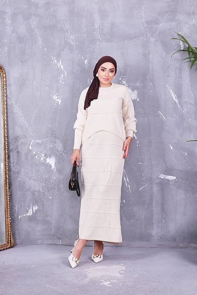 Brs Ecru Knitwear Double Suit