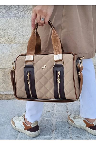 Miami Polo Clup Geantă de mână și de umăr matlasată din nurcă pentru femei