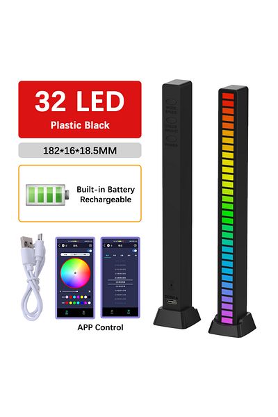 CHEGIT 32 Black App Charge 16/32/40 Led Charge Rgb Light Bar Sound Activated Music Pickup Voice Lights Ambi