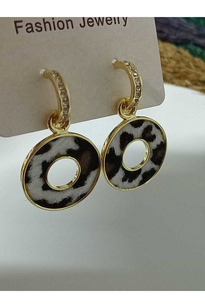 mos&more Leopard Textured Stylish Evening Dress Daily Women's Earrings
