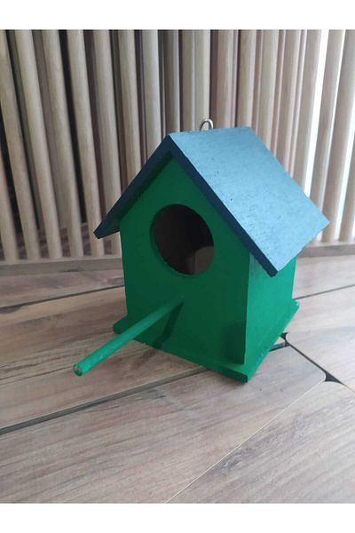 değerli hobi Wooden Bird House Varnished 12*12*15 Cm