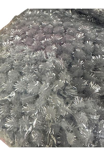 BukiroAtelier 30 Pieces Glitter Plush Pompom Set - Christmas Ornament Decoration, Shiny 1 cm