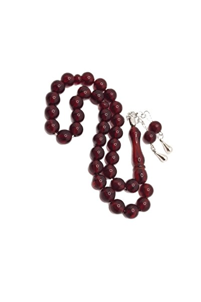 Han Ticarethane Mărgele de rugăciune din chihlimbar cu tăiere cu sferă roșie