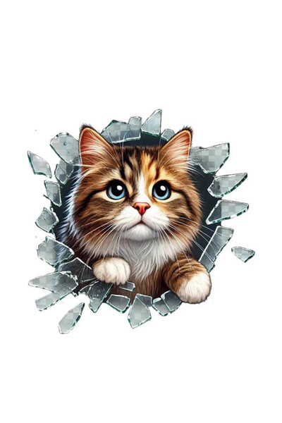 TSC ملصق سيارة على شكل قطة مقاس 17 سم - مناسب للنافذة الخلفية