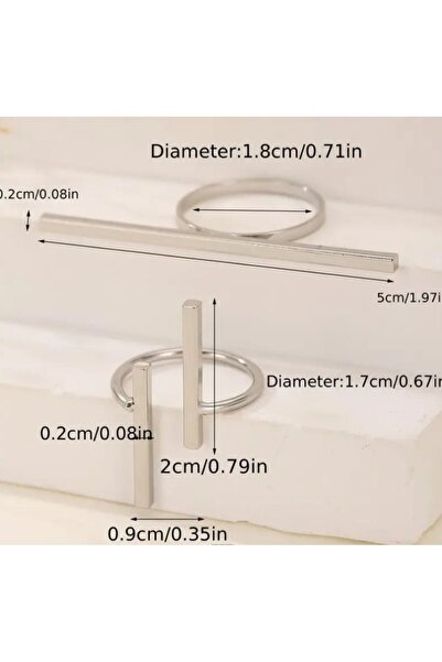 Dgt Luxury Geometrik Şık İkili Yüzük
