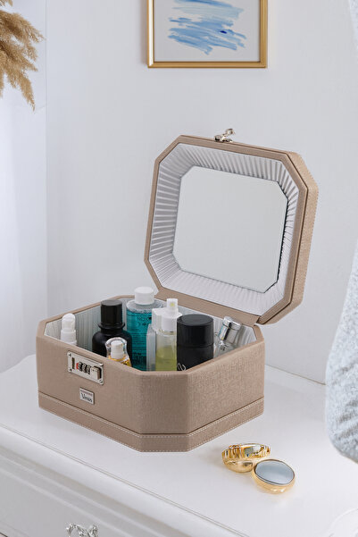 Venüs EL YAPIMI ŞİFRELİ TAŞINABİLİR TAKI VE MAKYAJ DÜZENLEYİCİ KUTUSU