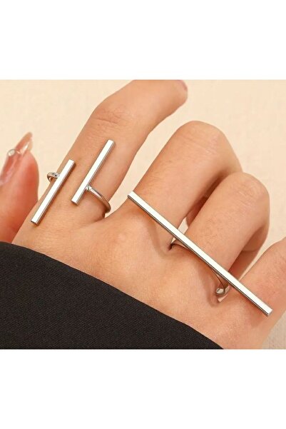 Dgt Luxury Geometrik Şık İkili Yüzük