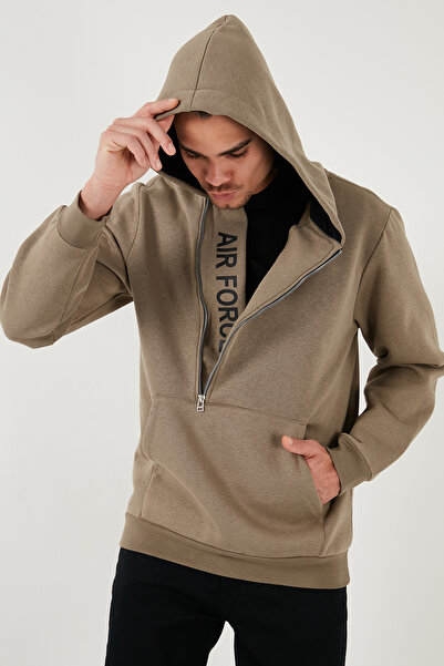 Buratti Мъжки потник - кенгуру джоб, качулка с цип, тънък пот 575707