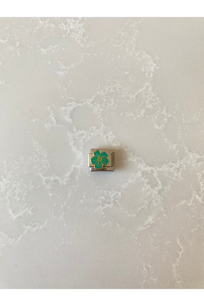 kubotique سحر سوار إيطالي من الفولاذ المقاوم للصدأ بنمط زهرة خضراء