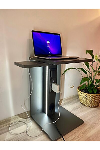 house of prusa IQ Led Sehpa, Yan Sehpa, Laptop Sehpası, C Sehpa, Type-C USB G...