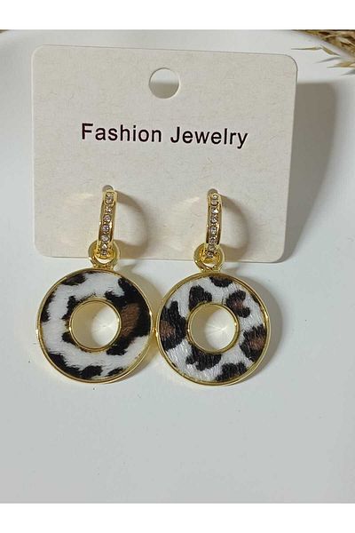 mos&more Leopard Textured Stylish Evening Dress Daily Women's Earrings
