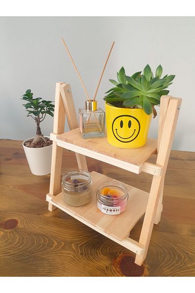 Flixora Decorative Foldable Indoor Shelf Two Layers Spice Rack, Flower Pot, Pen Holder, Kitchen Shelf