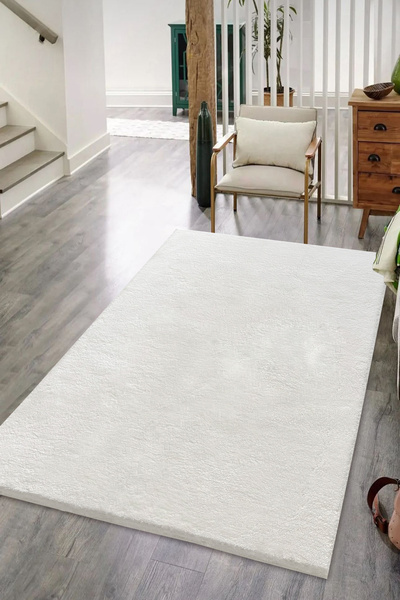 KEVLİNE Yumuşak Dokulu Tüylü  Makinede Yıkanabilir Kaymaz Taban Peluş Halı
