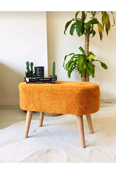 indirim rüzgarı Gürgen Ahşap Ayak welsoft Kumaş Oval Pufidik Puf Bench Tabure...