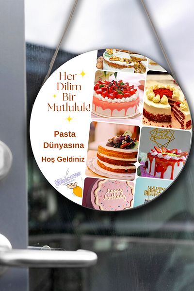 Nod Patisserie Hall Wall, Door, Double Sided Hanging Board Welcome Sign, Cake Shop Ornament