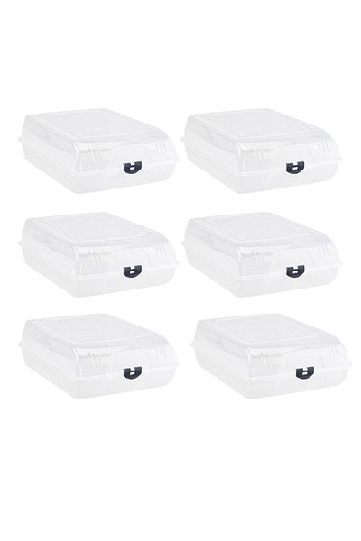 devigo 6 Pcs Clear Cover Boots and Boots Protection Box - Air Hole Shoes Storage Box
