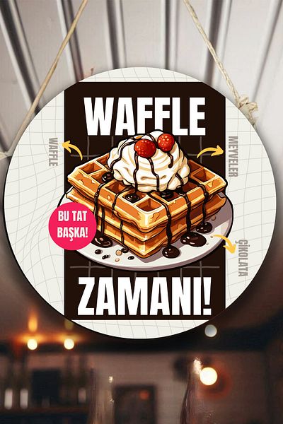 Nod Waffle Hall Τοίχος, Πόρτα, Πίνακας Κρεμάστρας Διπλής Όψης, Πινακίδα καλωσορίσματος, Στολίδι Waffle Shop