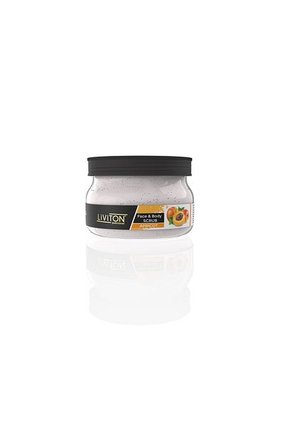 Liviton Professional مقشر منعش للجسم والوجه بالمشمش - 300 مل، بشرة ناعمة وحيوية