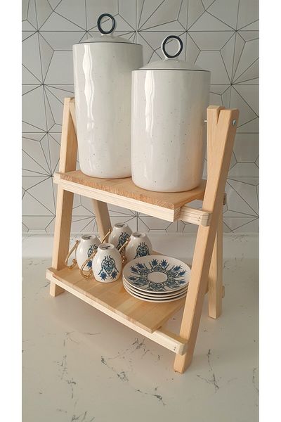 Flixora Decorative Foldable Indoor Shelf Two Layers Spice Rack, Flower Pot, Pen Holder, Kitchen Shelf