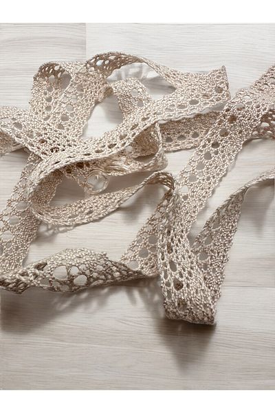 BukiroAtelier Βαμβακερή κορδέλα δαντέλας 3 μέτρων - Μοτίβο γκιπούρ