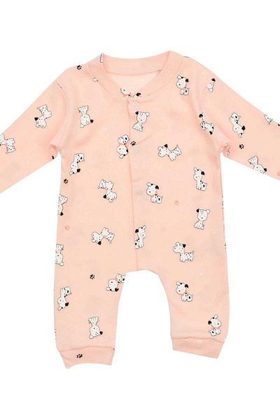 dinamik çocuk Unisex Baby Jumpsuit - Dog Printed, 100% Cotton, Flexible, 1-3-6 Months