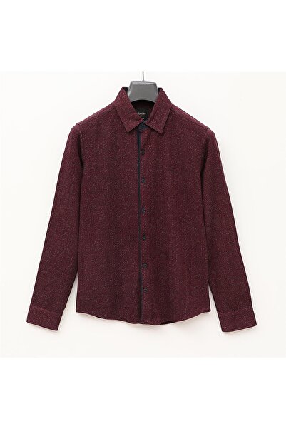 Dio Rise Erkek Şardonsuz Uzun Kol İnce Gömlek - DJG-1003 - Bordo