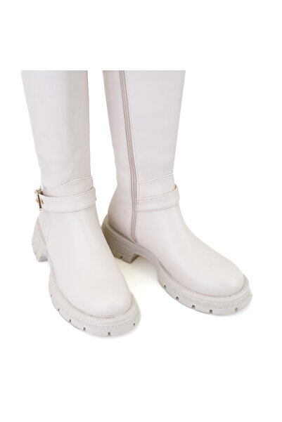 Desa Γυναικείες μπότες μπεζ με φερμουάρ