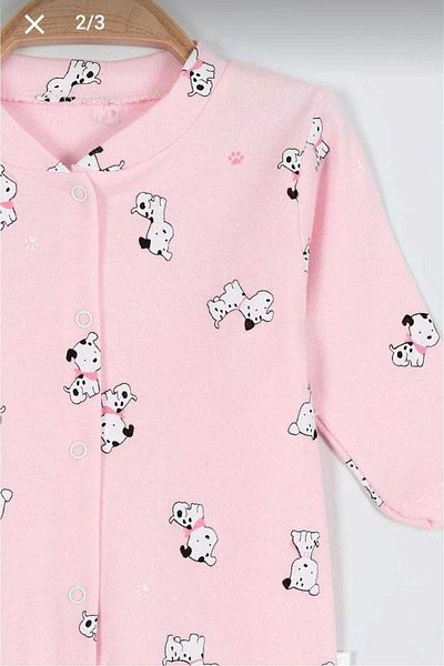 dinamik çocuk Unisex Baby Jumpsuit - Dog Printed, 100% Cotton, Flexible, 1-3-6 Months