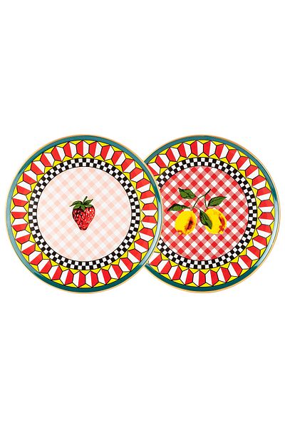 Tantitoni Fruit Patterned 2-Piece Service Plate Set - 26cm