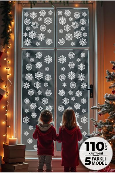 TUGİBU Σετ αυτοκόλλητων Snowflakes, Σετ αυτοκόλλητων χριστουγεννιάτικων νιφάδων χιονιού