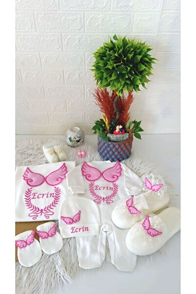 BEYCEY TASARIM Hastane Çıkış Seti NAKIŞLI MODEL YENİ  ANNE LOHUSA TERLİK VE TAÇ