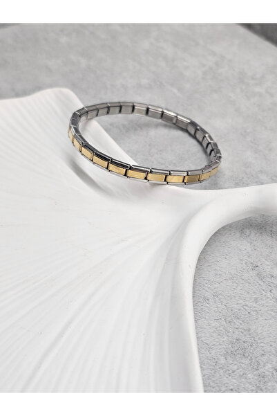 SiestaAccessories اللون المزدوج خارج الفضة داخل الذهب 5mm الفولاذ المقاوم للص...