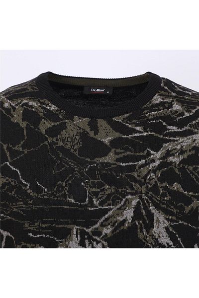 Dio Rise Men's Raffless Long Sleeve Slim Crew Neck Sweatshirt - 180978   - Black