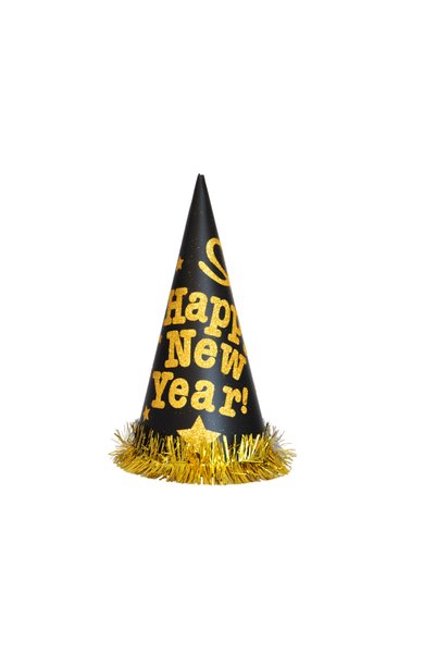 Party Country قبعة كبيرة لامعة للعام الجديد باللون الفضي - الذهبي 6 قطع